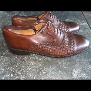 Mezlan San Juan Brown Weaved Leather Oxfords 11